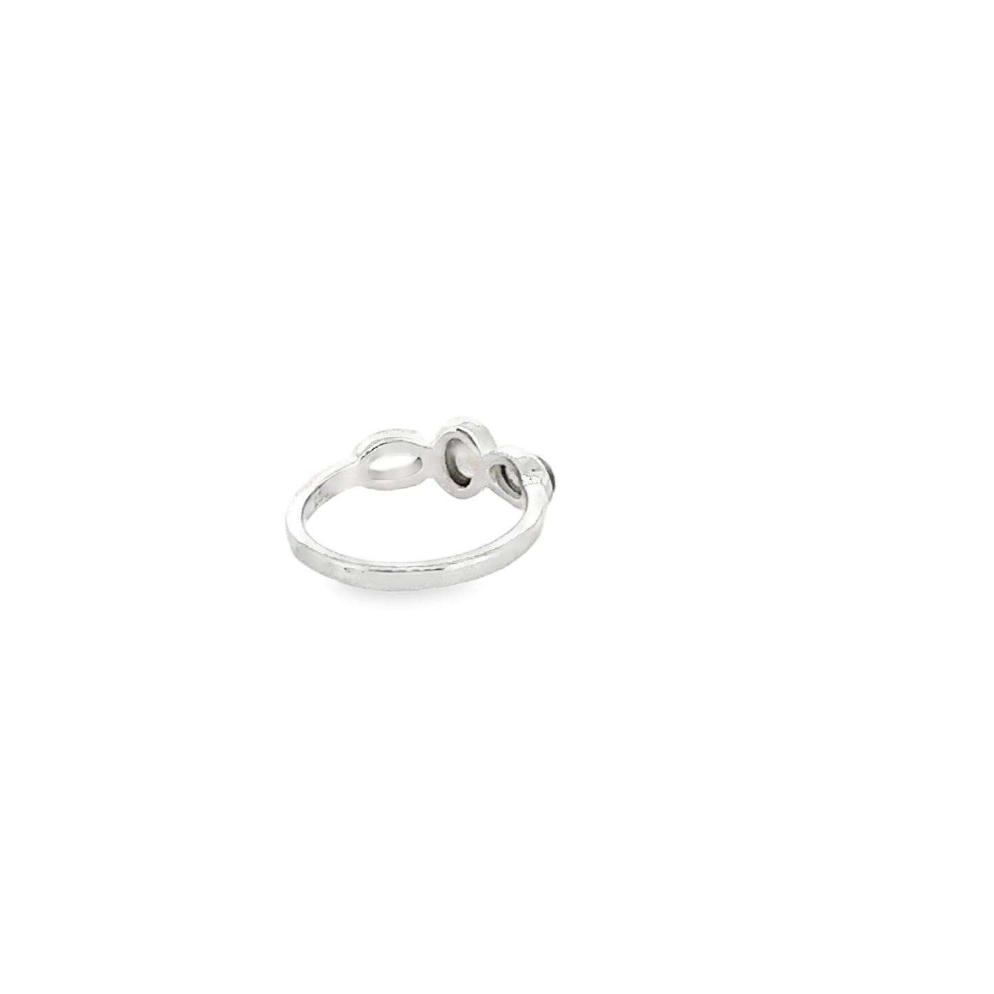 Triple Moonstone Set Silver Ring
