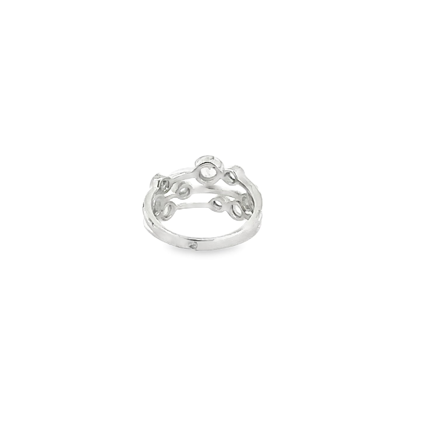 Moonstone and Topaz Silver Raindrop Ring