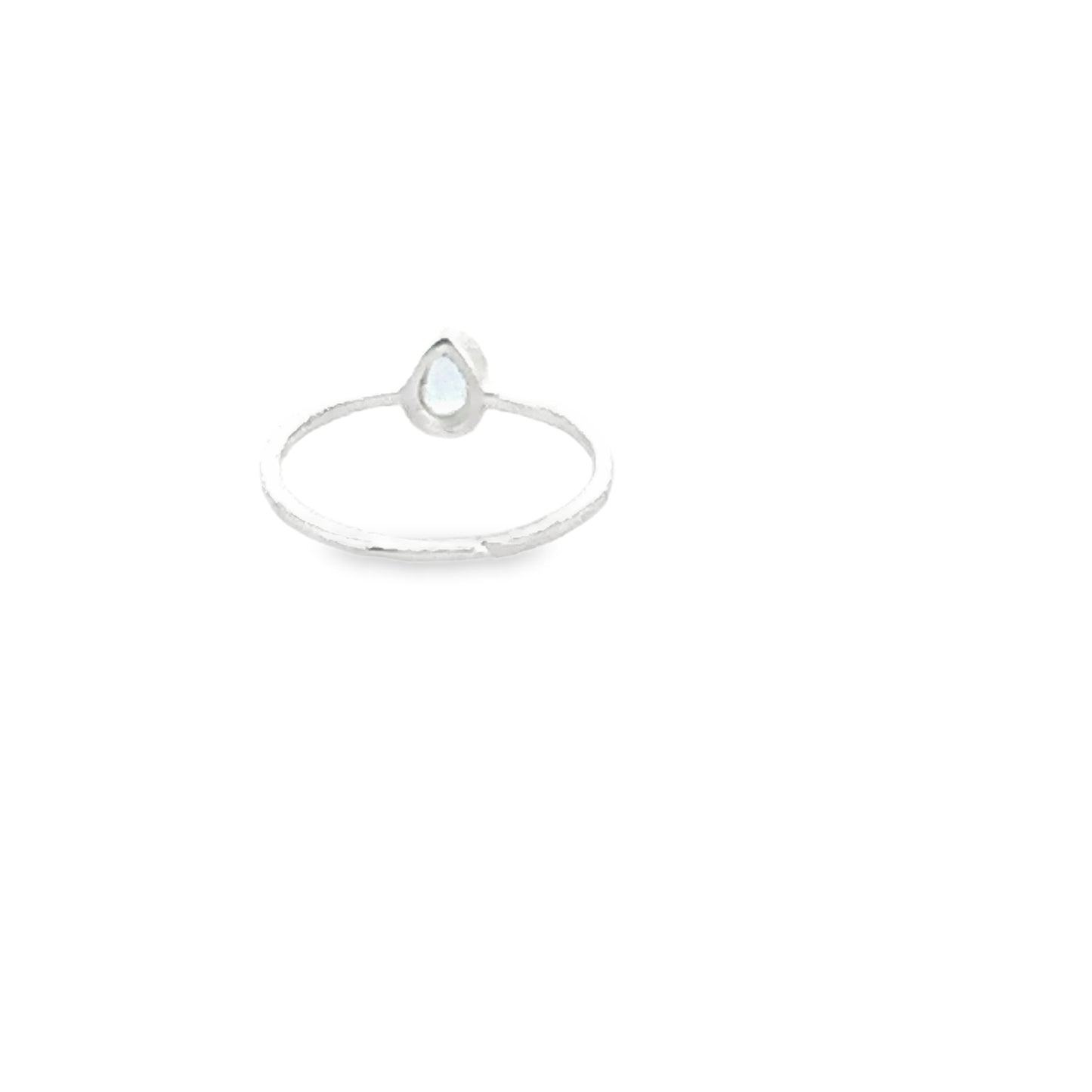 Aquamarine Teardrop Silver Ring