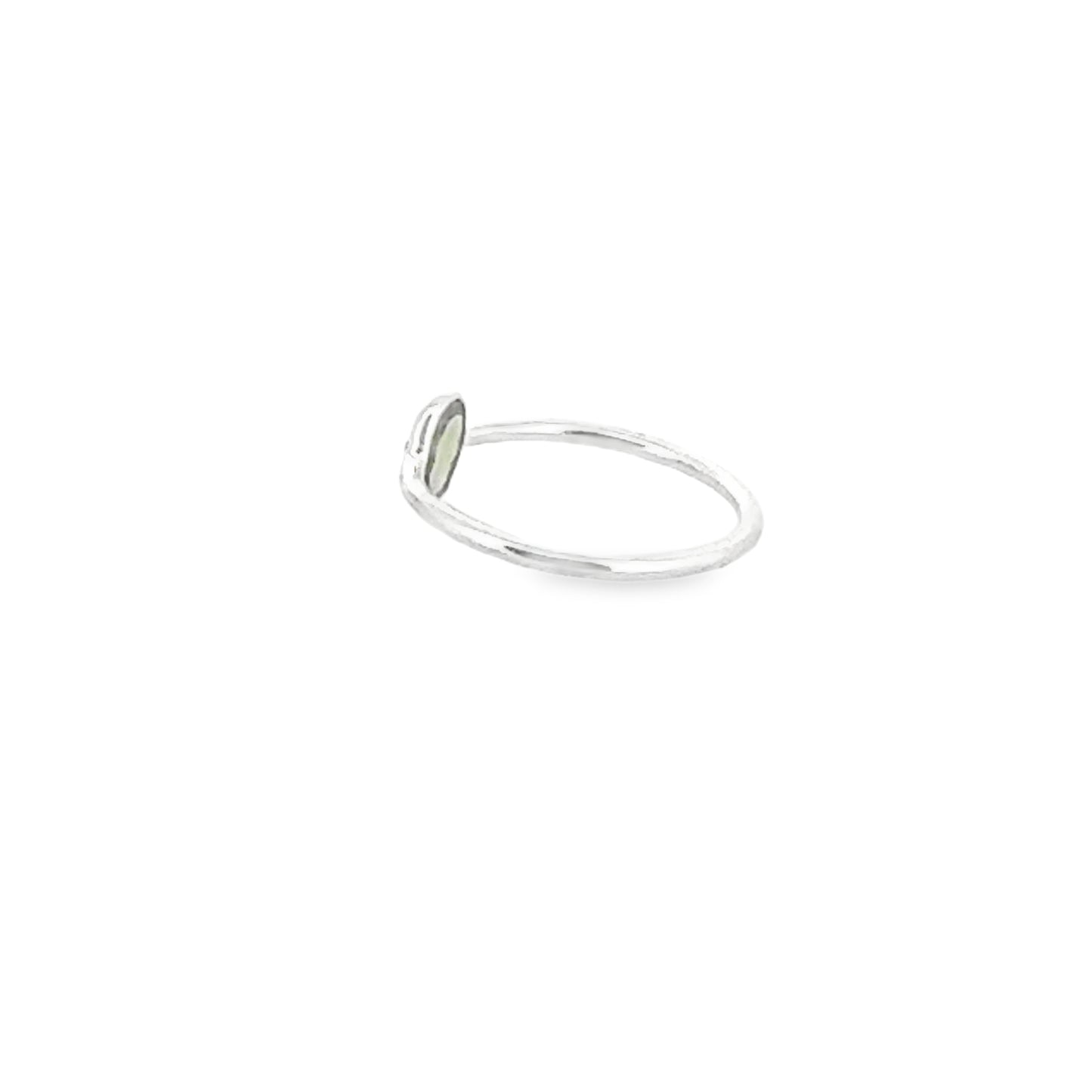 Green Peridot Gemstone Delicate Silver Ring