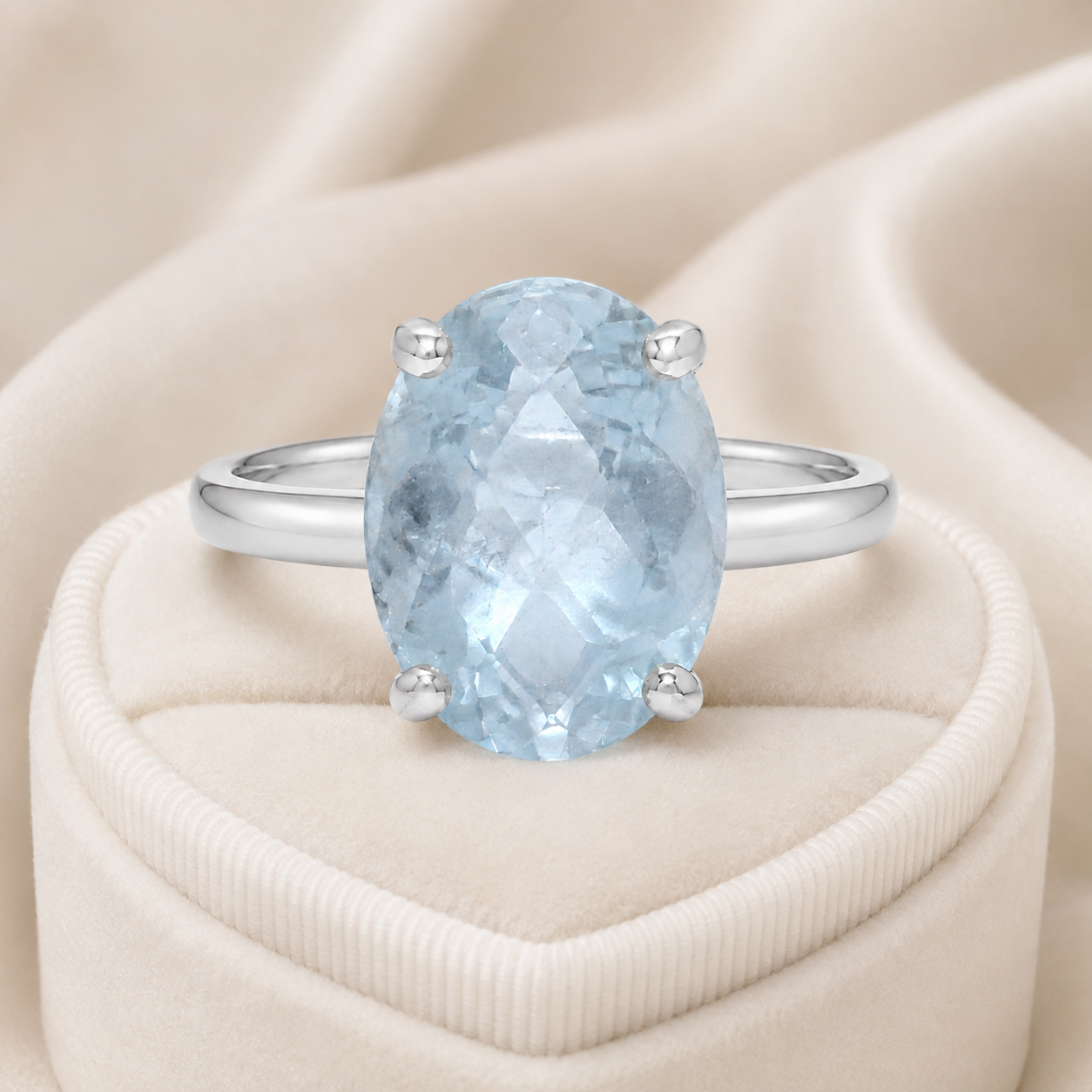 Aquamarine Looking Glass Ring