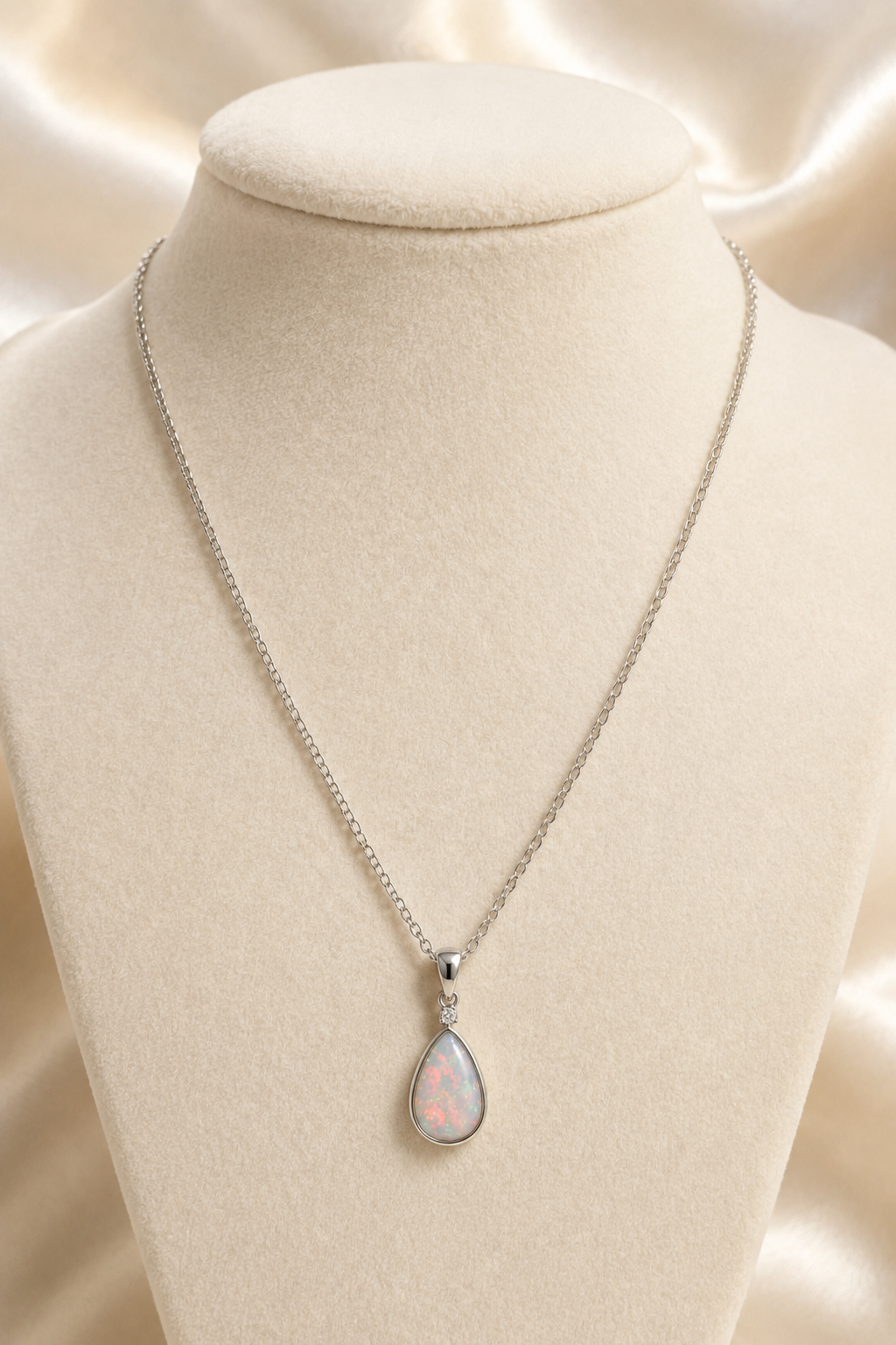 Celestial Opal Diamond Pendant Necklace