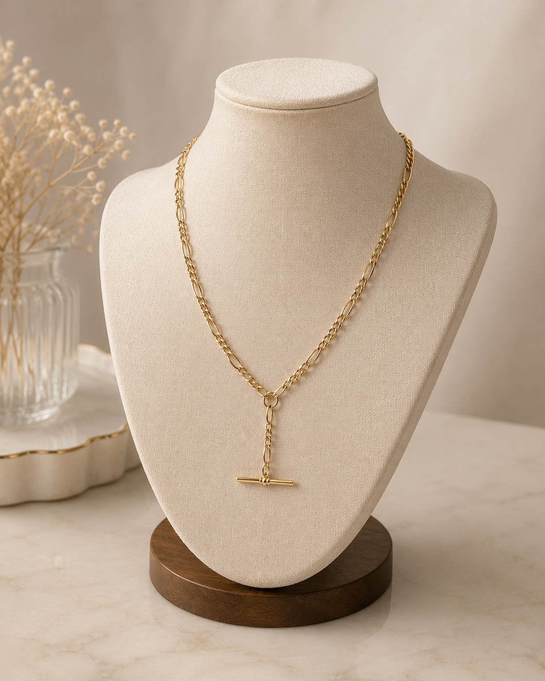 Pre-loved 9ct Figaro T Bar Chain