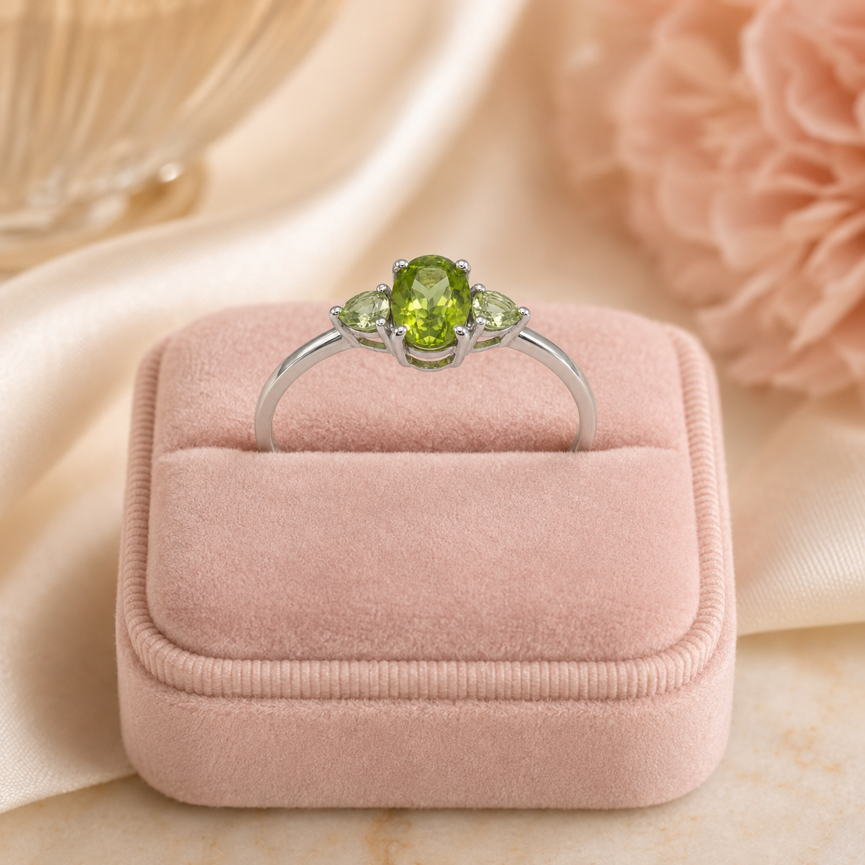 Oval Pear Peridot Ring