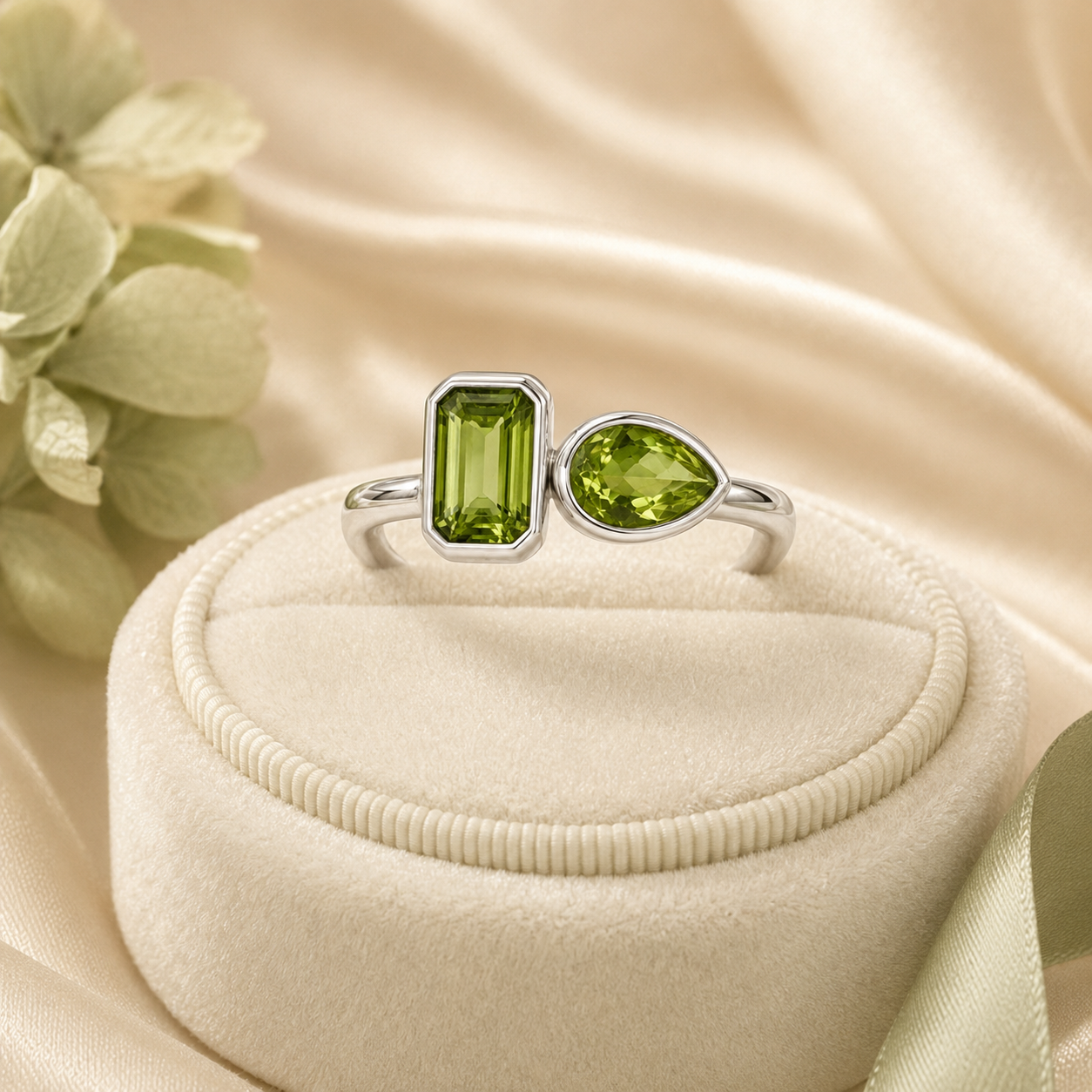 Peridot Duet Shape Ring