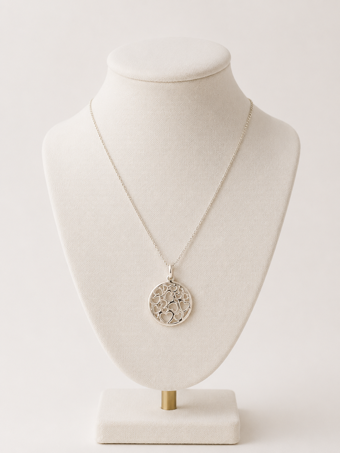 Sterling Silver Open Heart Pendant Necklace