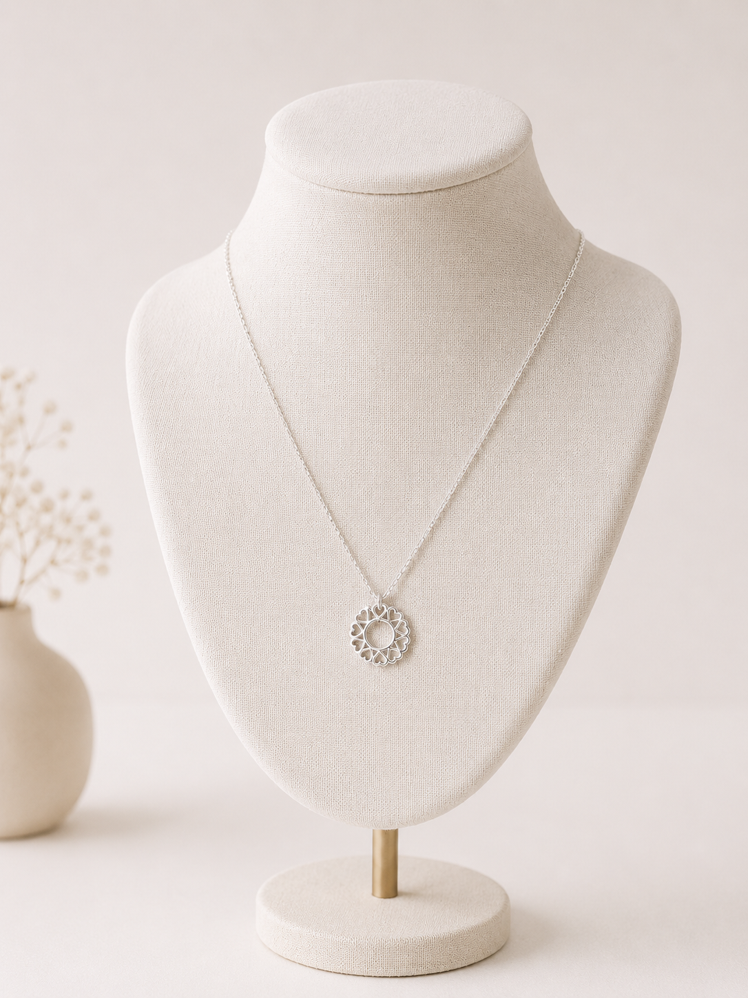 Circle of Hearts Silver Necklace