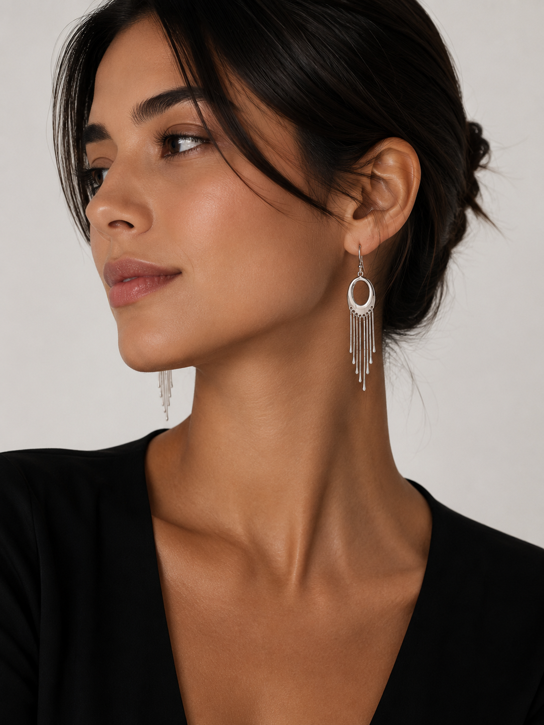 Sterling Silver Fringe Drop Earrings