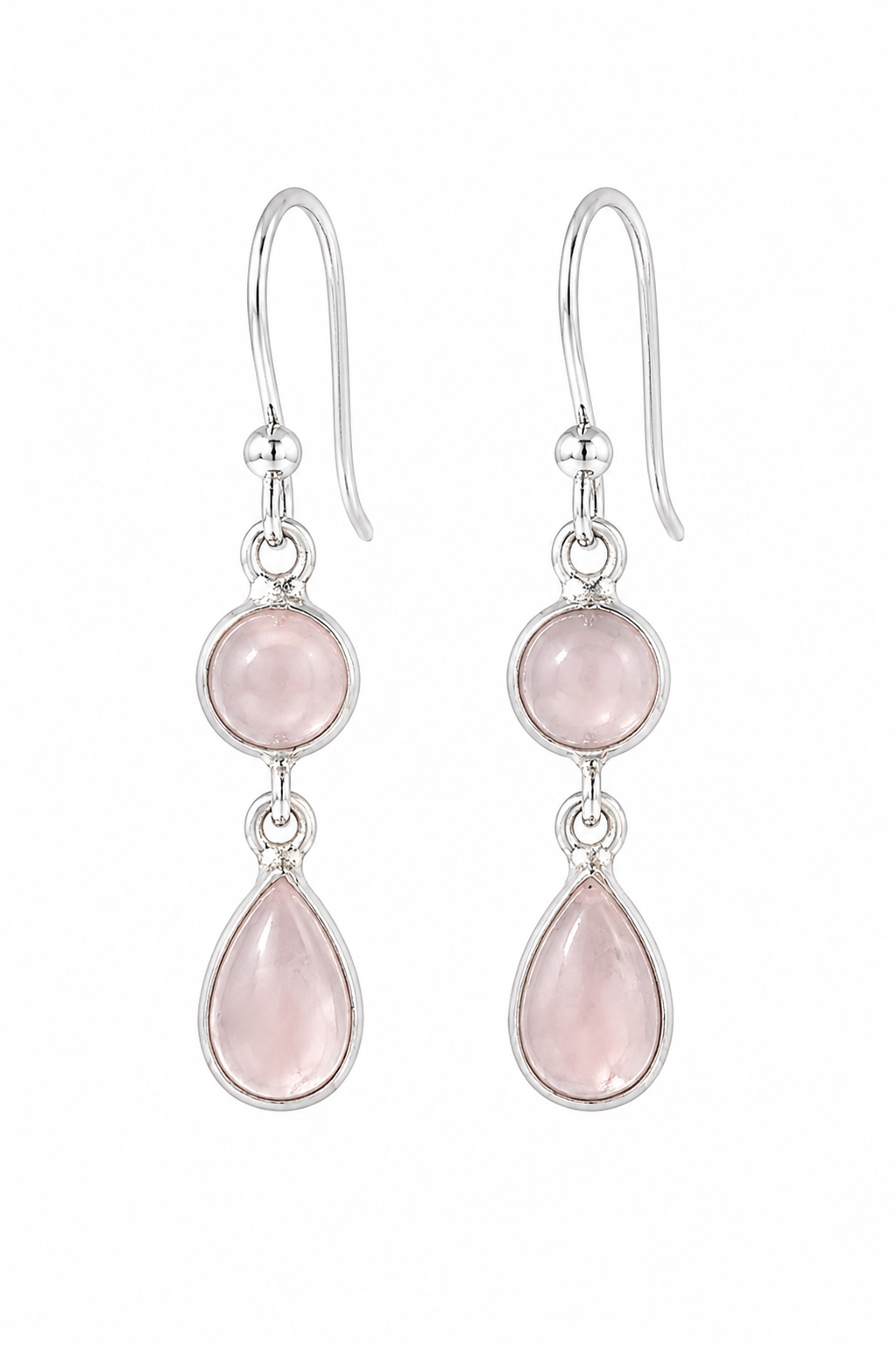Double Stone Drop Gemstone Earrings