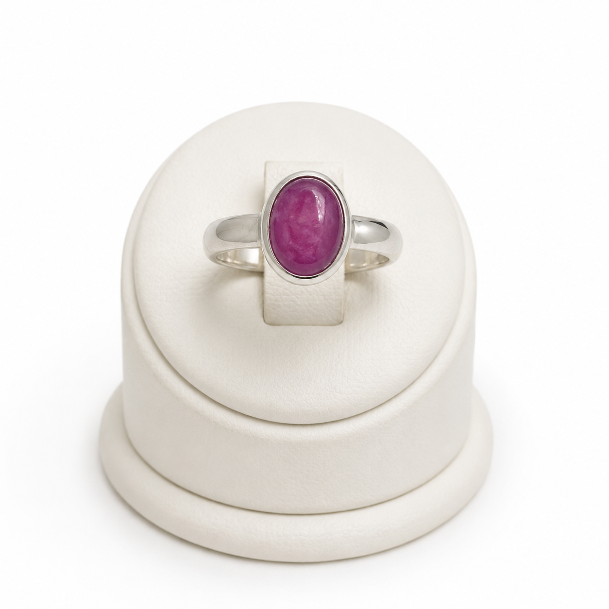 Oval Ruby Sterling Silver Ring