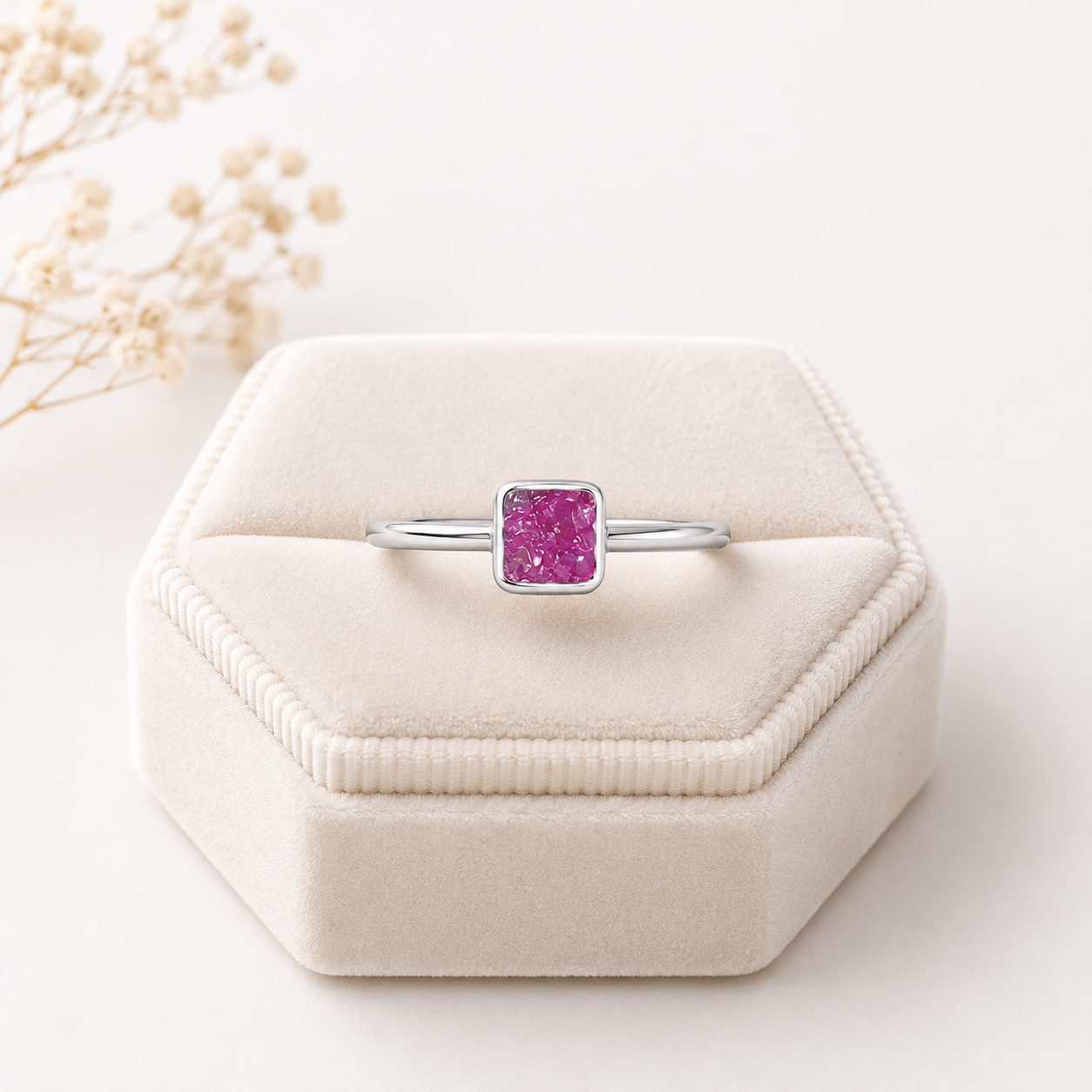 Natural Ruby Crystal Ring