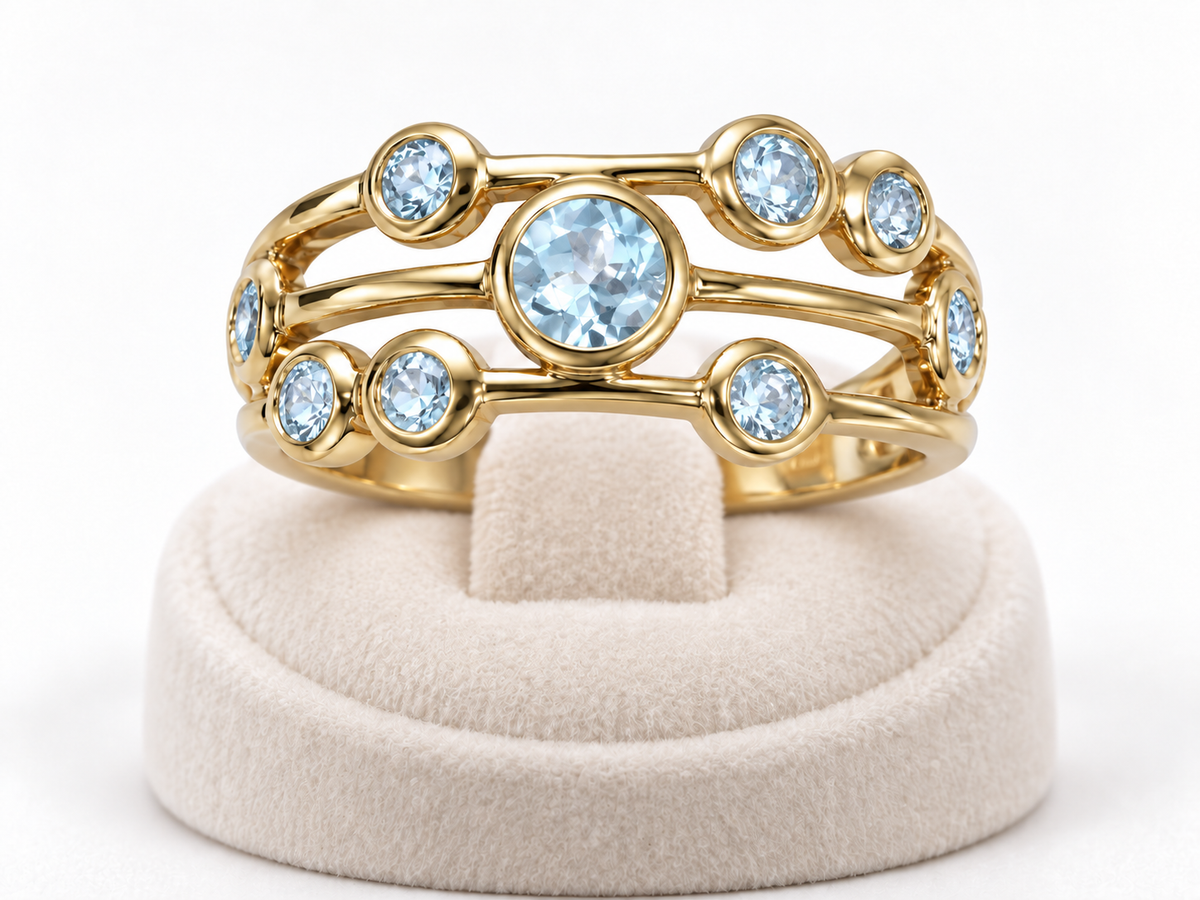 Blue Topaz Raindrop Ring