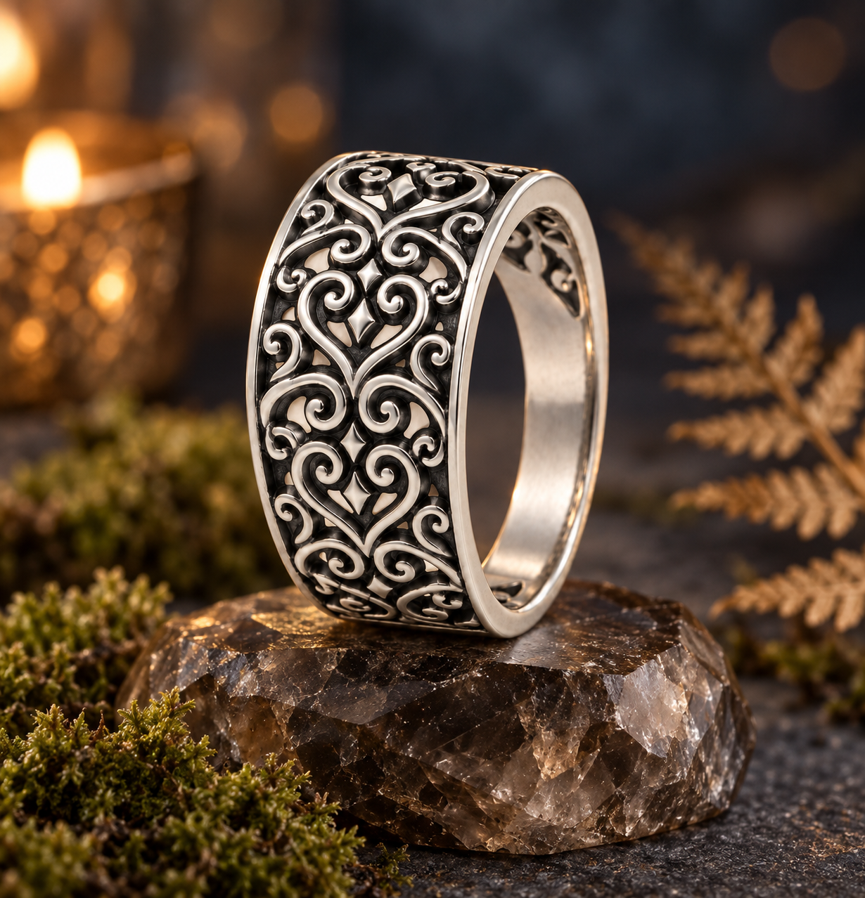 Openwork Heart Detail Ring