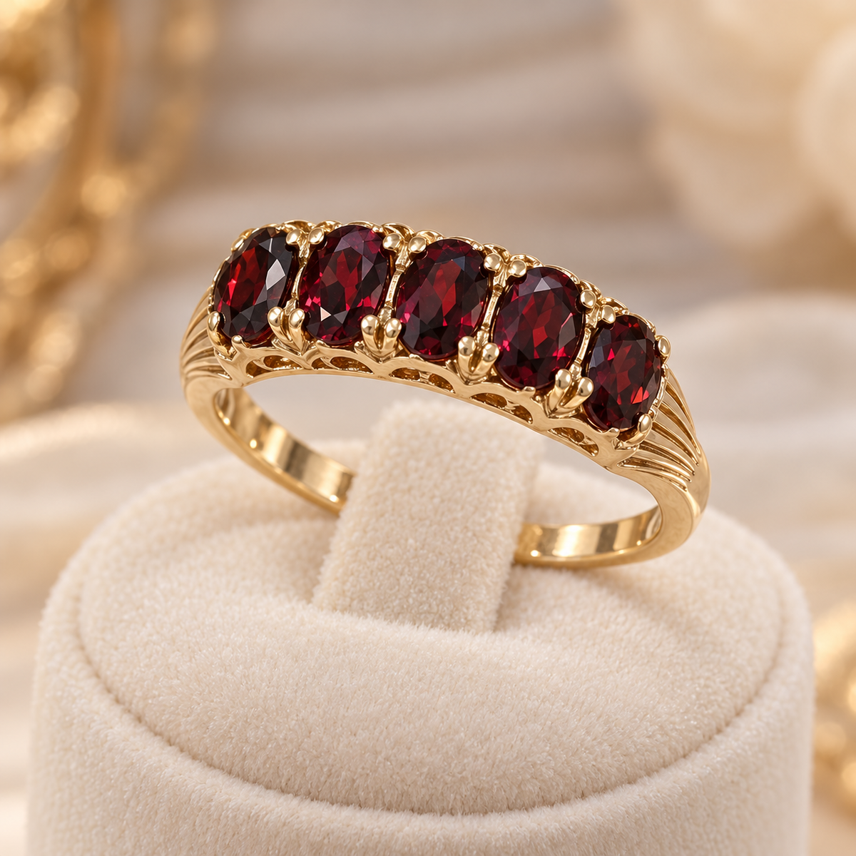 9ct Gold Pre-loved Garnet Ring