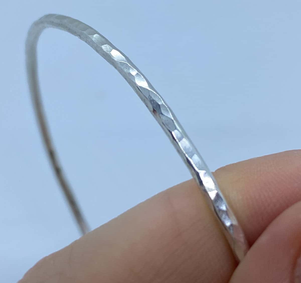 Slim 2mm round Silver Bangles