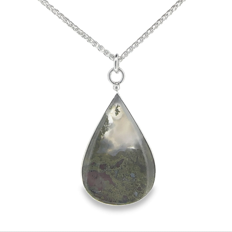 'Rainforest' a unique moss agate picture pendant