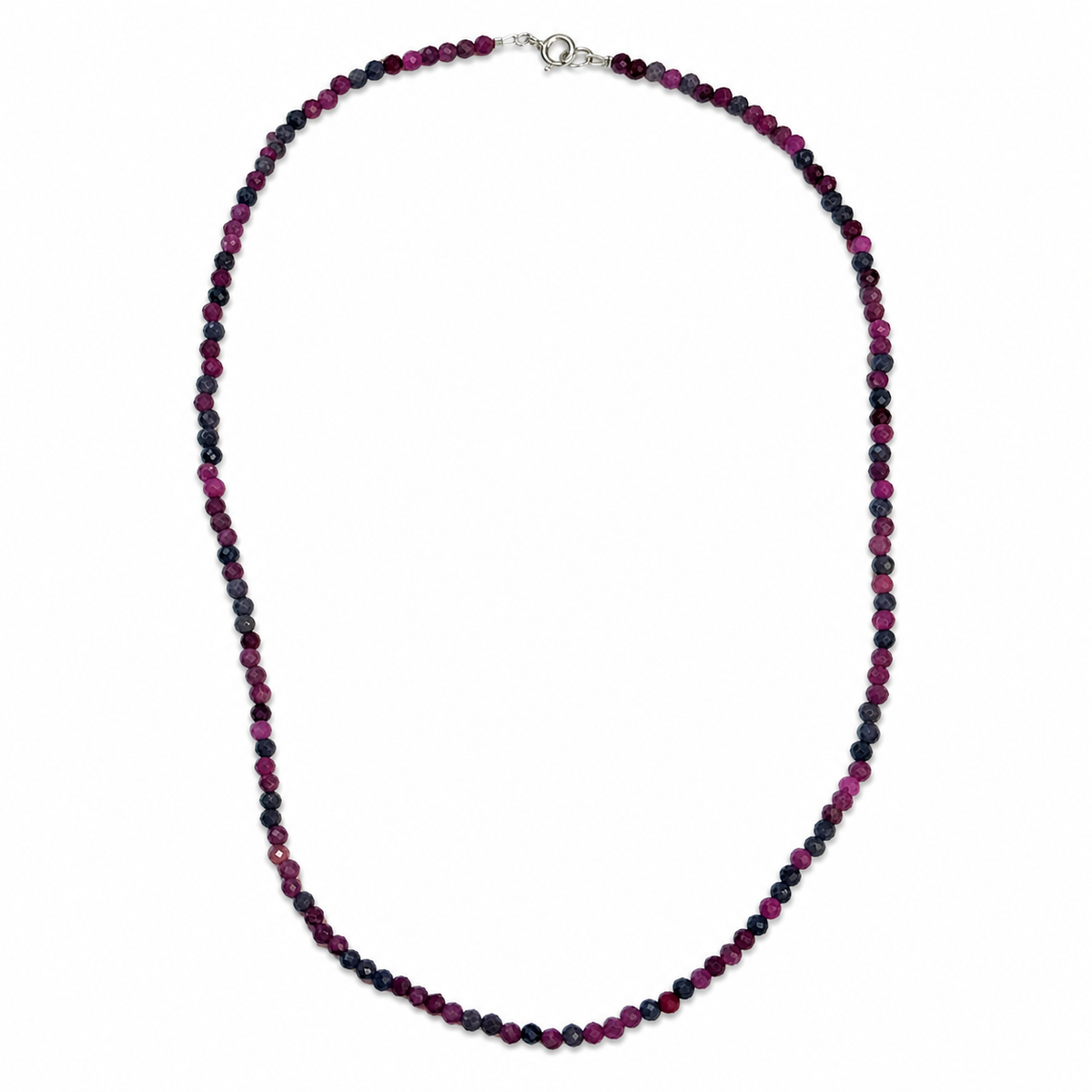 Sapphire and Ruby Beaded Necklace