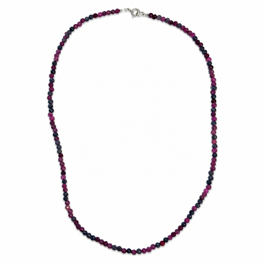 Sapphire and Ruby Beaded Necklace