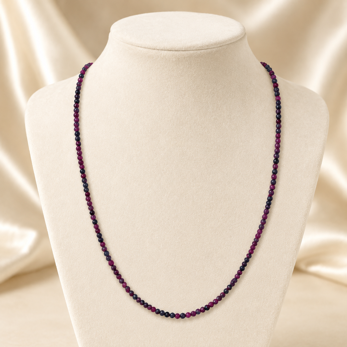 Sapphire and Ruby Beaded Necklace