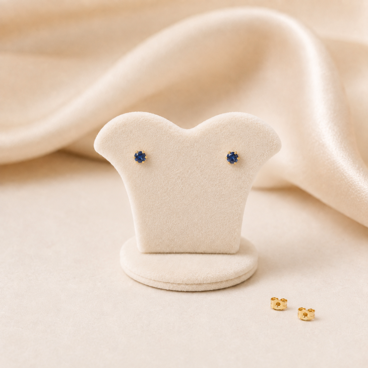 Dainty Gold Sapphire Studs