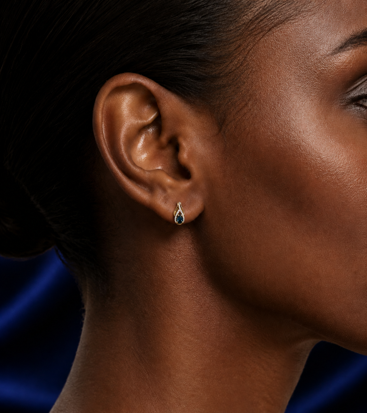 Pear Sapphire Gold Earrings