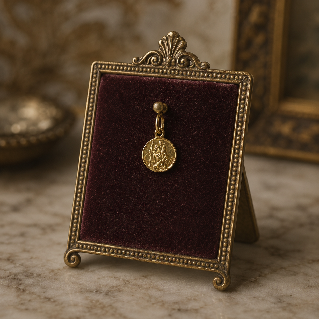 Pre-loved 9ct Gold St Christopher Travel Charm