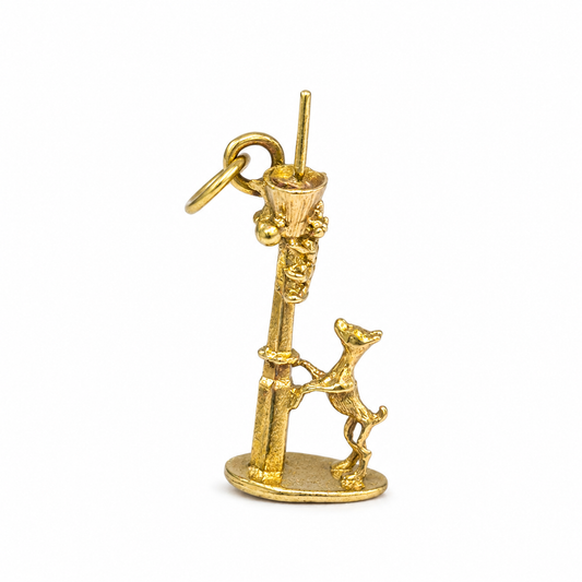 Pre-loved 9ct Gold Dog & Pole Charm