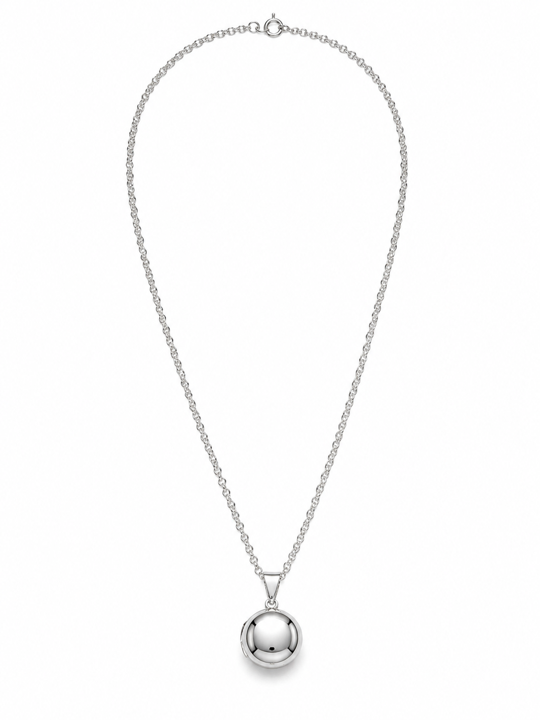 Sterling Silver Round Locket Necklace