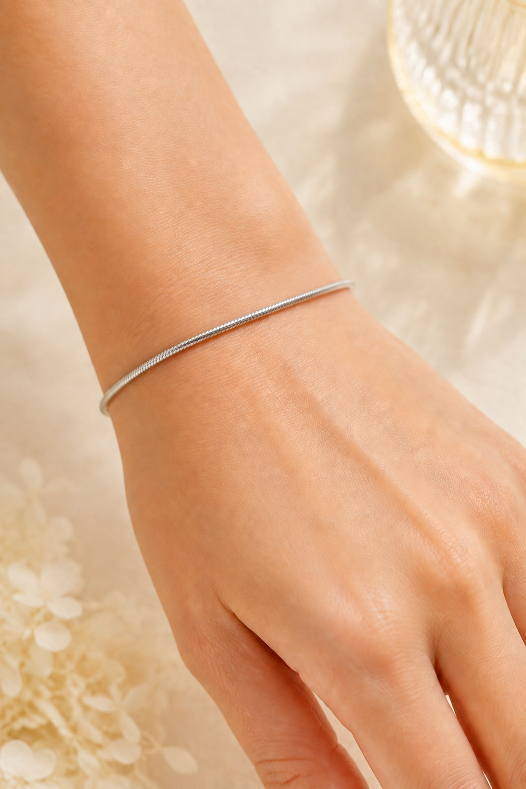 Elegant Sterling Silver Snake Chain Bracelet