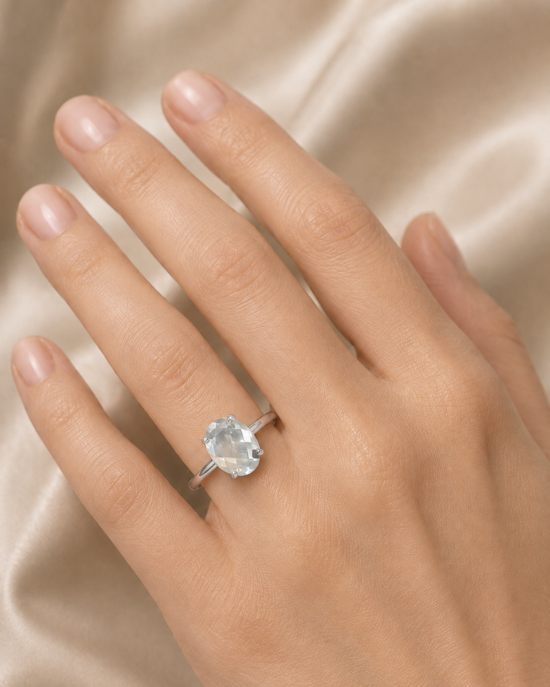 Aquamarine Looking Glass Ring