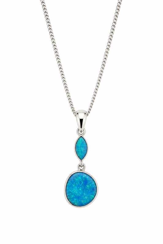 Ocean Abyss Opal Pendant Necklace
