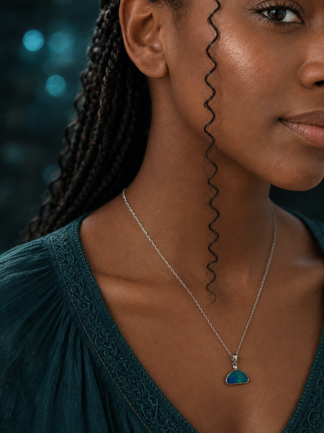 Mother Earth Opal Diamond Necklace