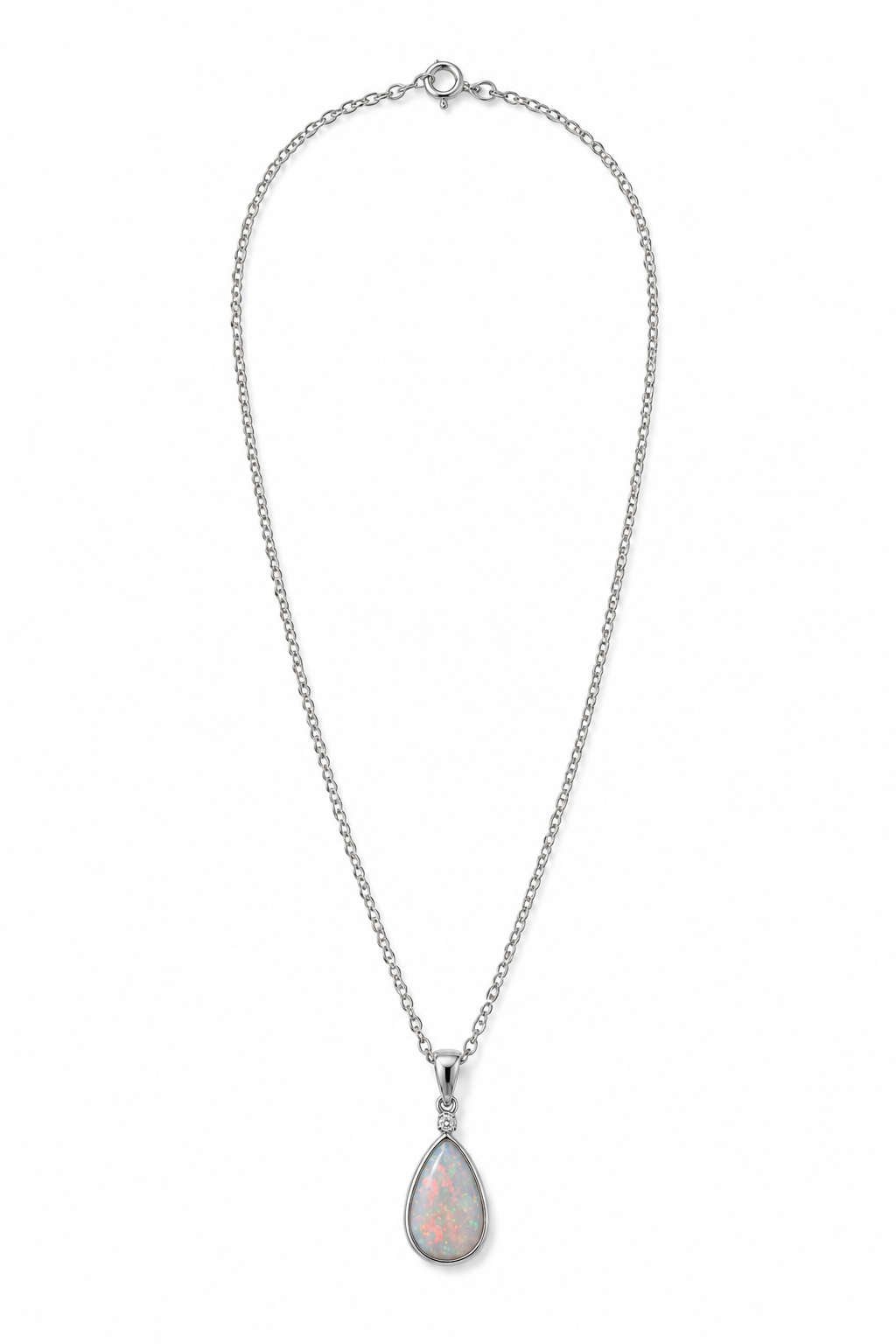 Celestial Opal Diamond Pendant Necklace