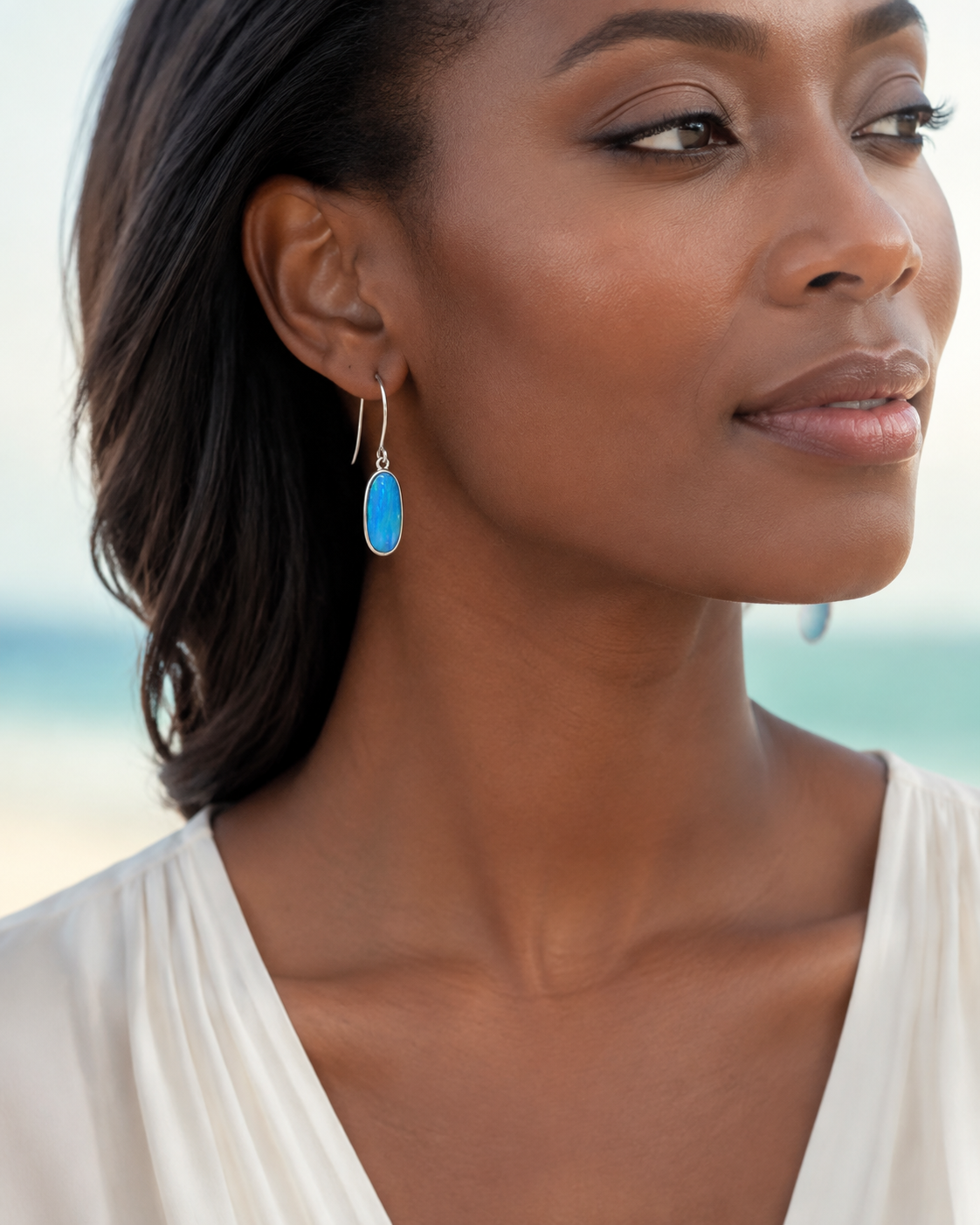 Ocean Abyss Opal Drop Earrings