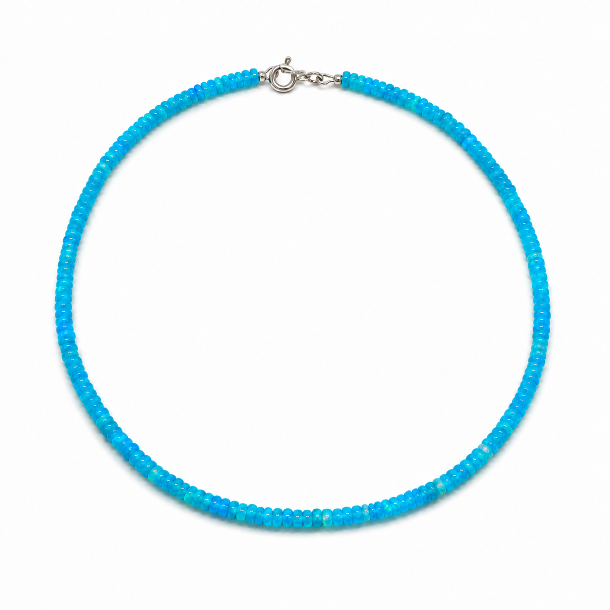Deep Aqua Opal Beaded Necklace