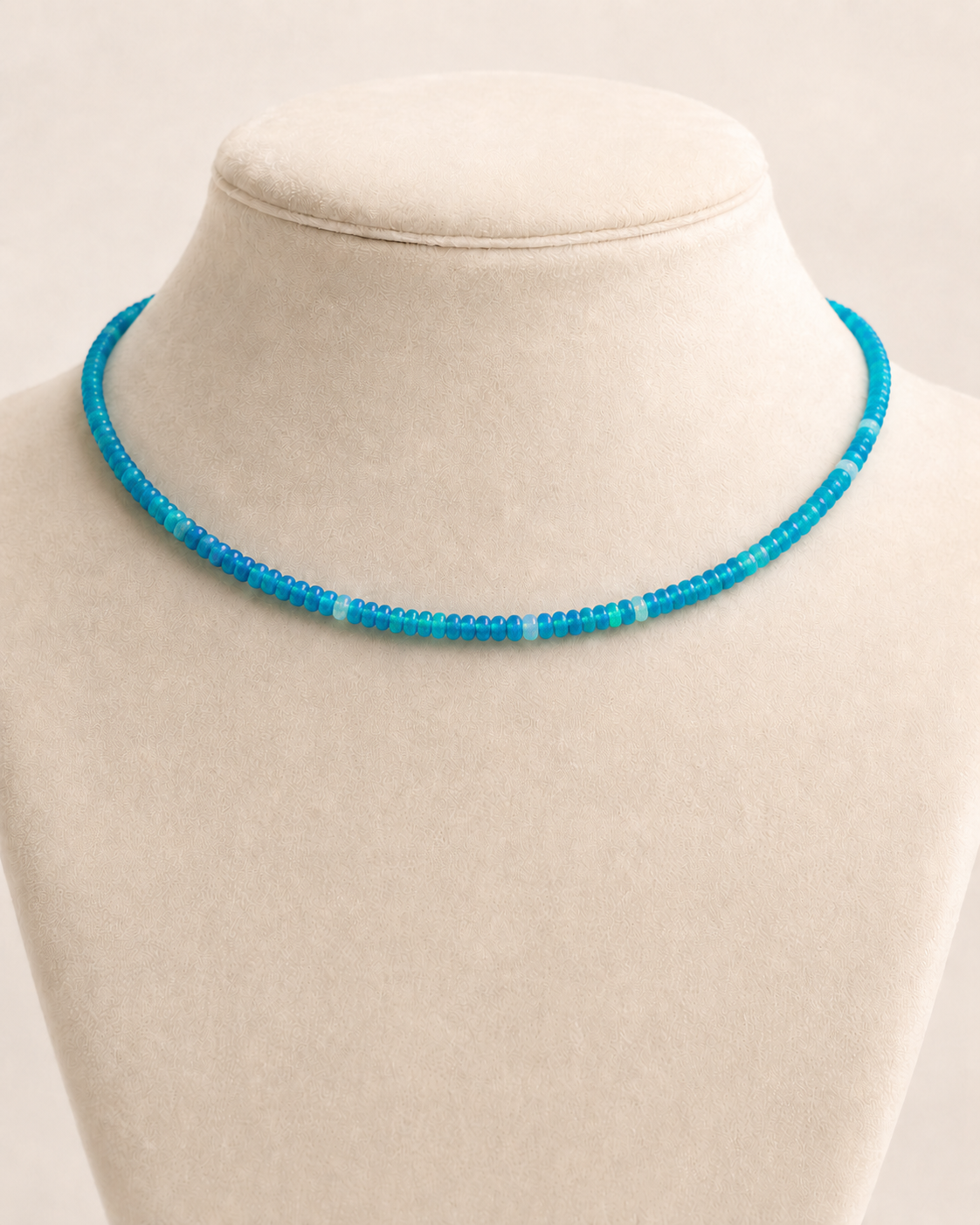 Deep Aqua Opal Beaded Necklace
