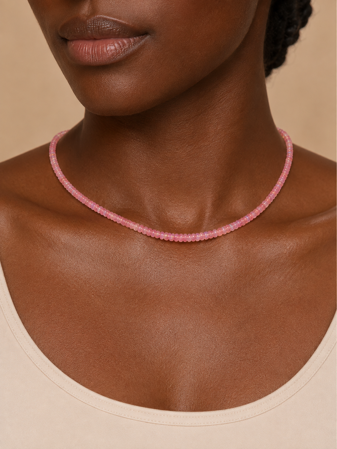 Blush Opal Beaded Necklace