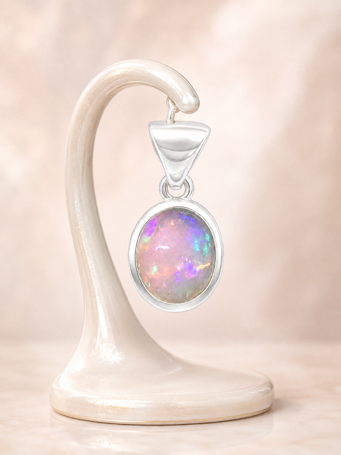 Rainbow Translucent Opal Pendant