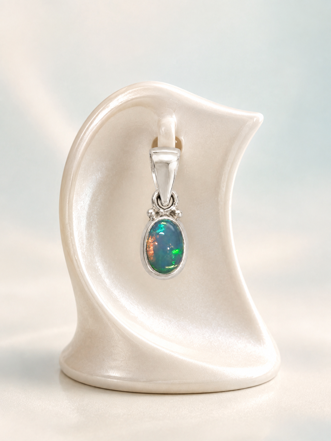 Lucid Blue Opal Pendant