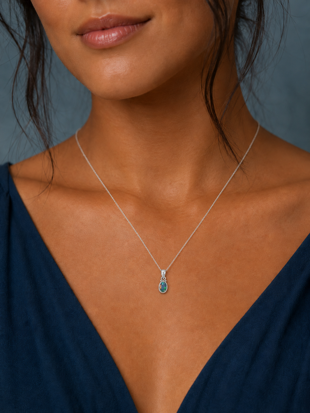 Lucid Blue Opal Pendant