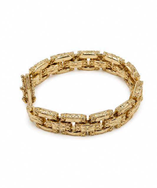 Patterned Hollow Link Gate Bracelet