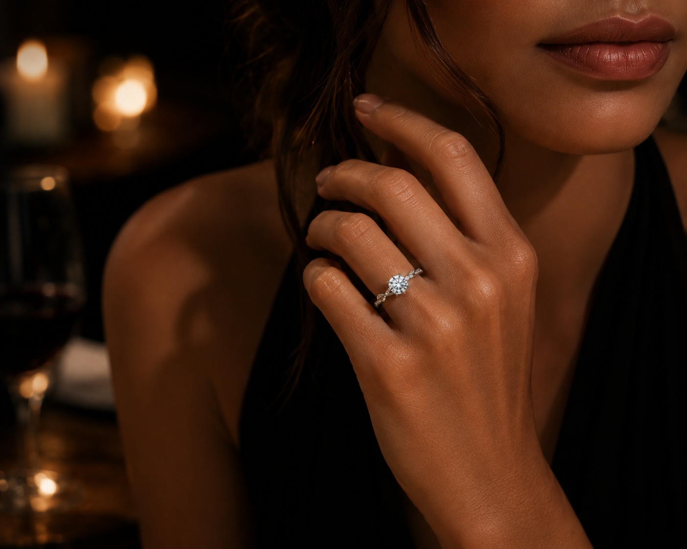 White Gold Diamond Twist Ring