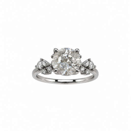 White Gold Diamond Leaf Ring