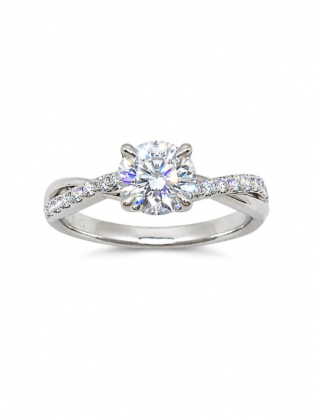 White Gold Diamond Twist Ring