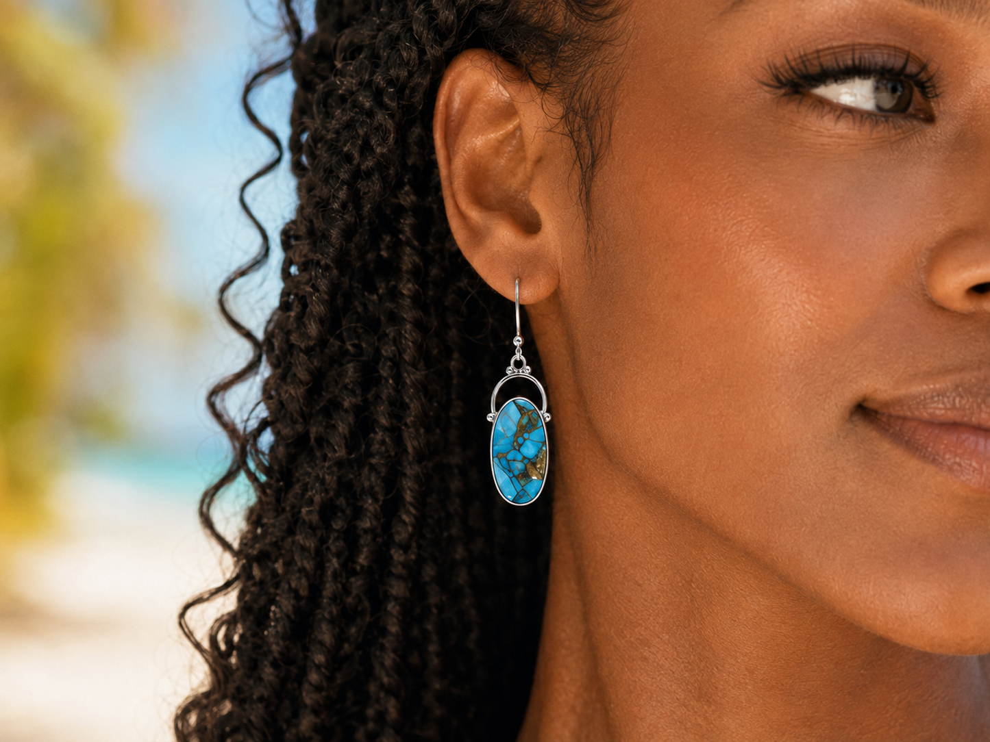 Golden Tide Turquoise Earrings