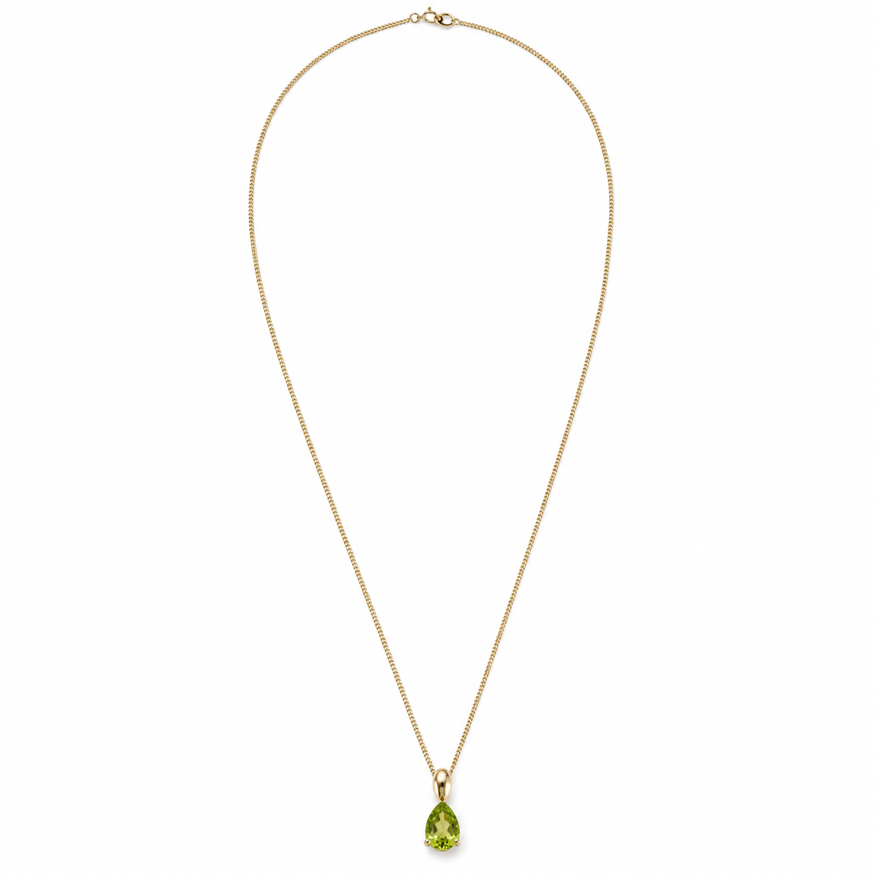 Golden Pear Peridot Necklace
