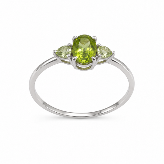 Oval Pear Peridot Ring