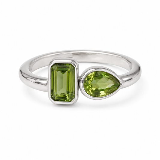 Peridot Duet Shape Ring
