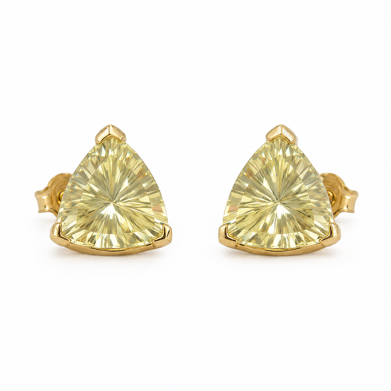 Citrine Gold Triangle Earrings
