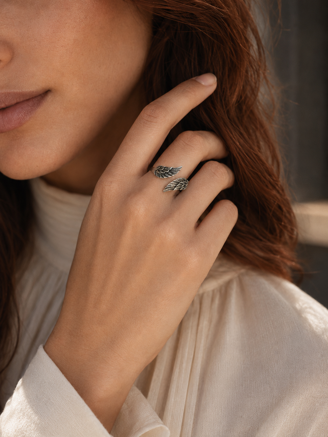 Sterling Silver Angel Ring